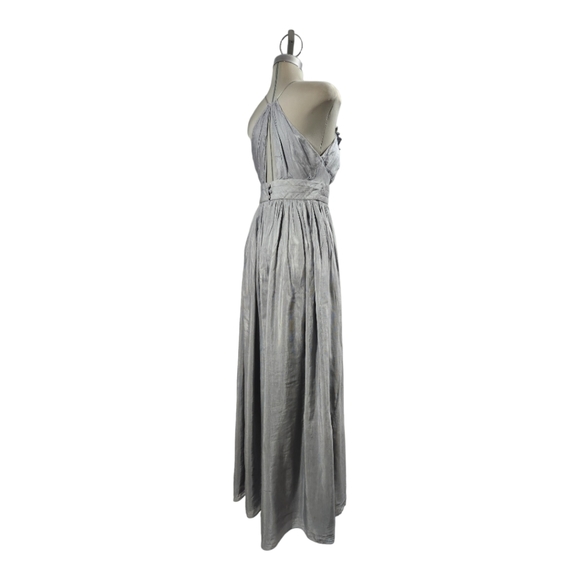 Luxury Designer Summer Maxi dress Gray Moda International size 4 - Picture 6 of 9